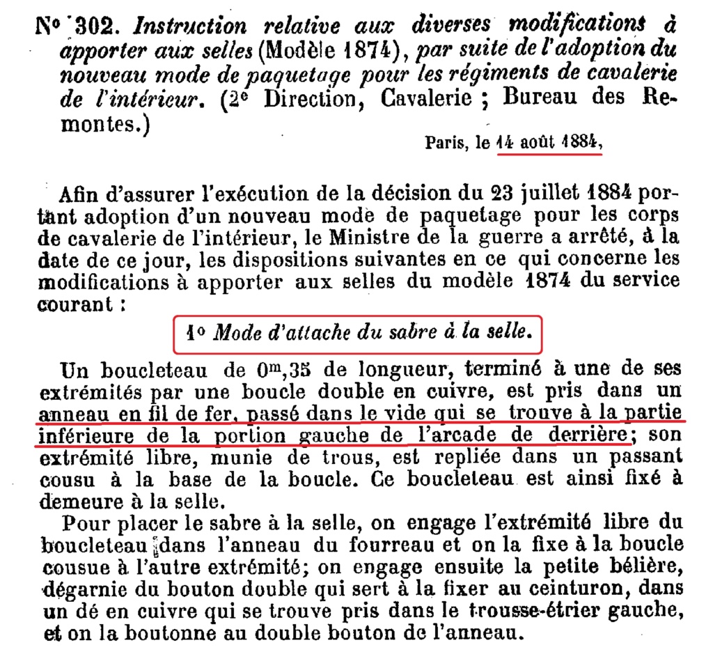 La selle de cavalerie modèle 1884 de troupe, l'arlésienne.. Mode_d10