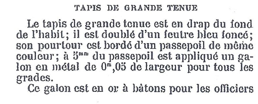 Harnachement de la Gendarmerie et de la Garde Républicaine Tapis_10