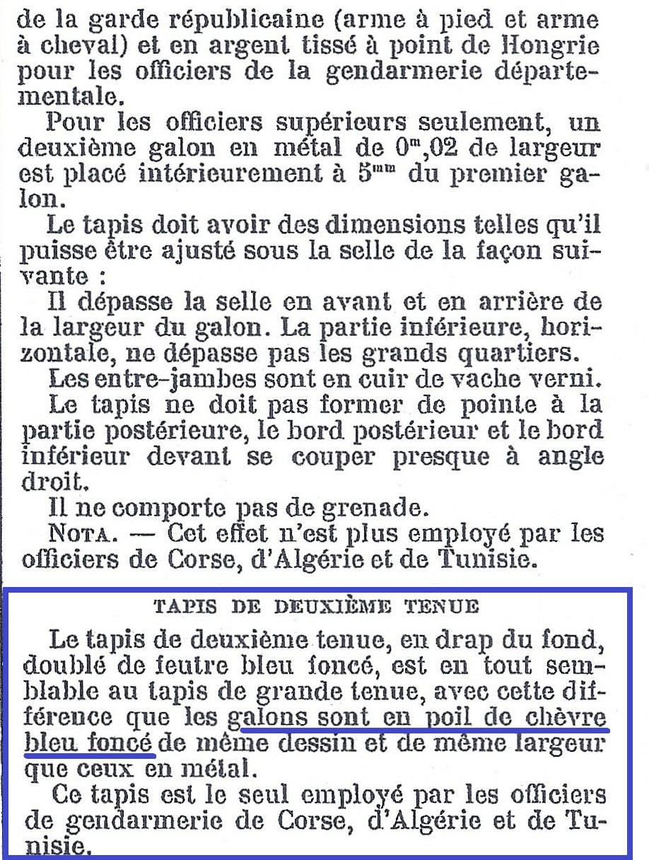 Harnachement de la Gendarmerie et de la Garde Républicaine Tapis_11