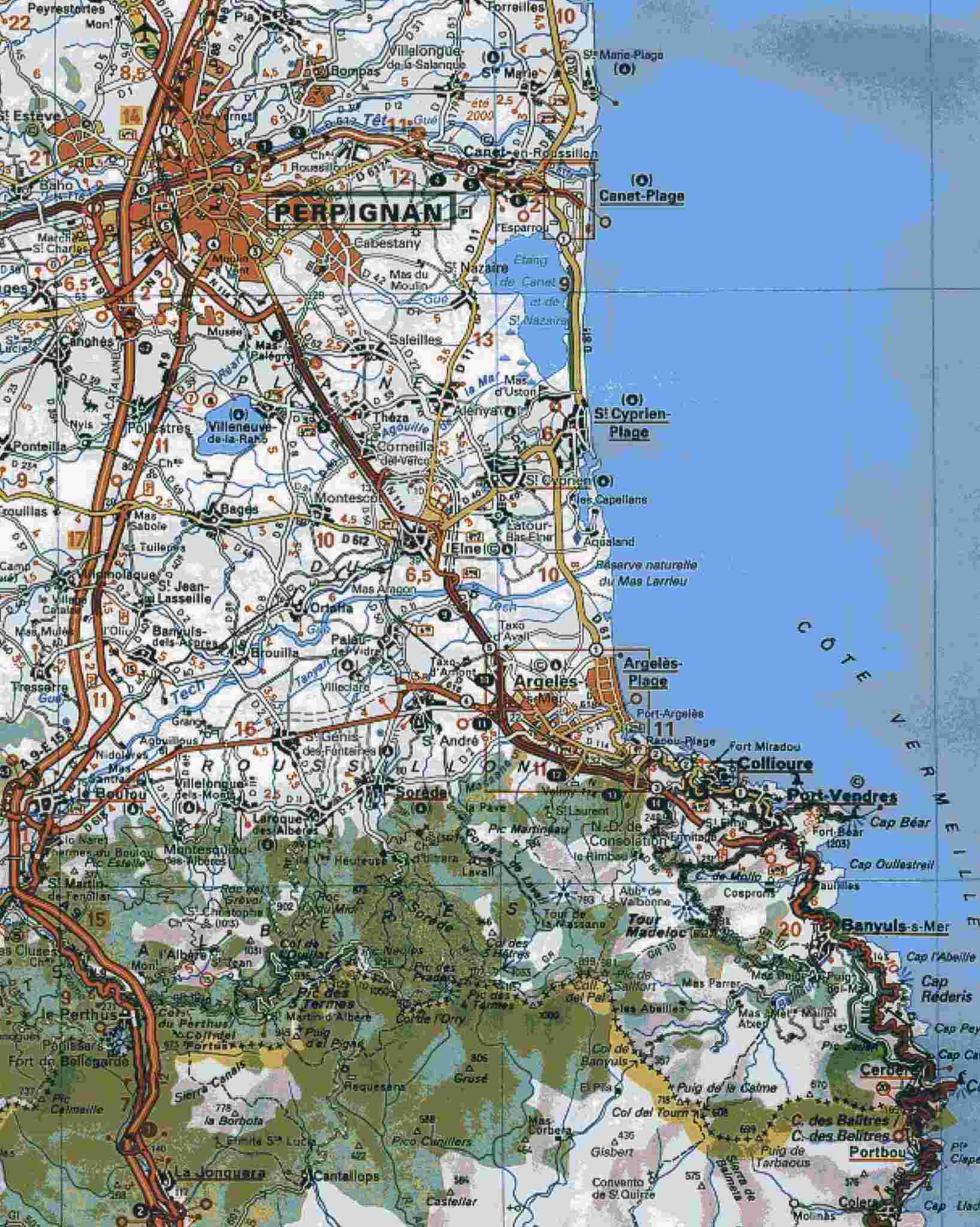 mappa Étang de Canet-Saint-Nazaire 2016 » 42nd La Méditerranéenne (2.1) - 2a tappa » Banyuls › Port Vendres (145 km)