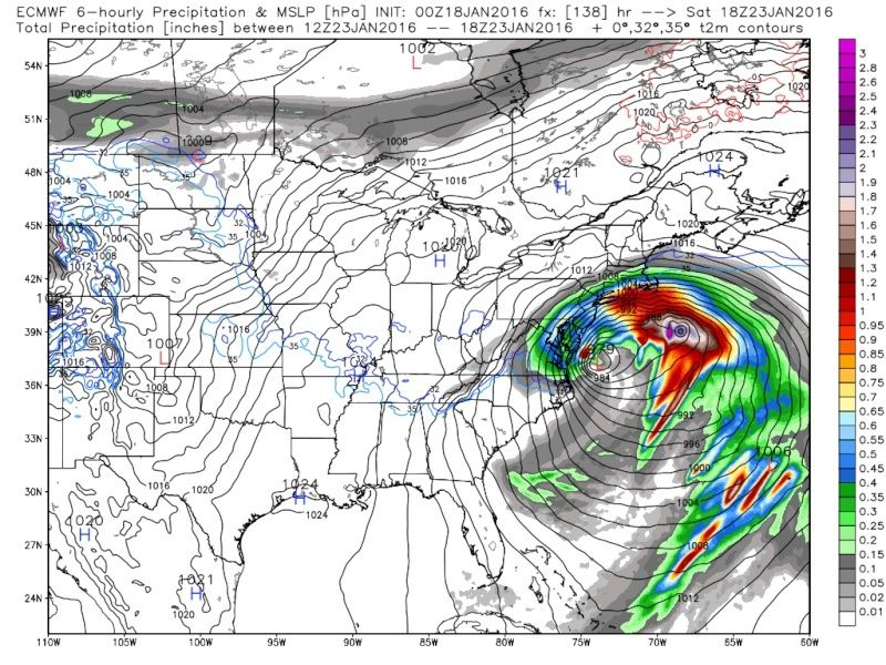 01/22/16-01/23/16 Update #1 - Historic Storm Possible - Page 6 Ecmwf_44