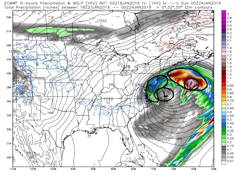 01/22/16-01/23/16 Update #1 - Historic Storm Possible - Page 6 Ecmwf_48