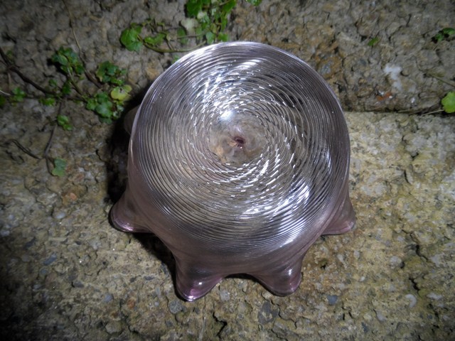 Antique fluted ribbed glass bowl 005_6410