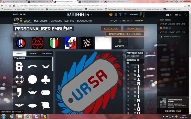 Comment ajouté et appliquer un embleme sur Battlelog. Emblem16