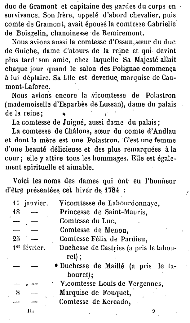 La présentation à la Cour 810