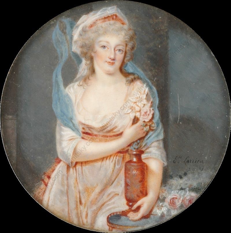 Portrait en miniature de Marie-Antoinette, par Elise Larrieu Larrie10