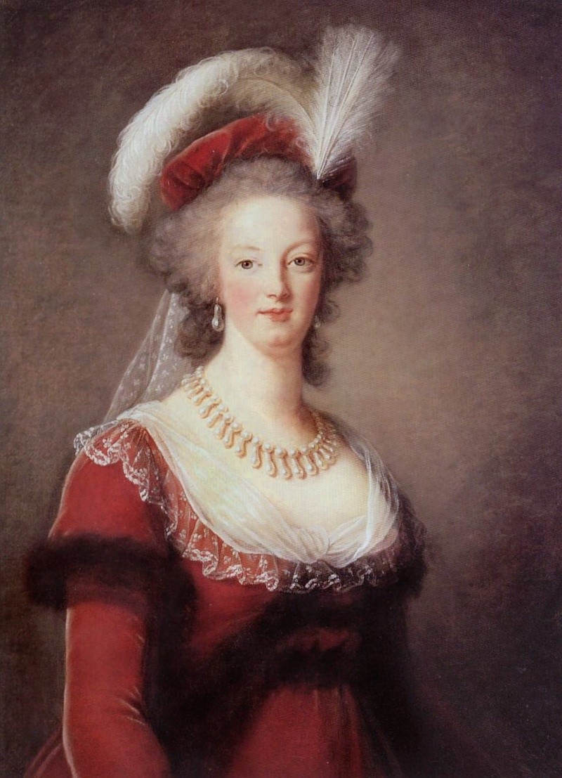 Marie-Antoinette en buste, robe rouge et toque, par et d'après Elisabeth Vigée Le Brun  Marie-14