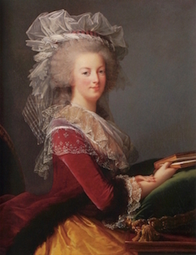 Marie Antoinette au livre, en robe rouge, par et d'après Elisabeth Vigée Le Brun (1785) Marie_77