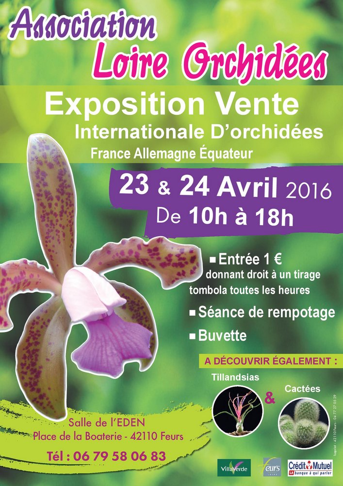 Exposition internationale d'orchidées à Feurs (Loire) 23 et 24 avril 2016 Affich10