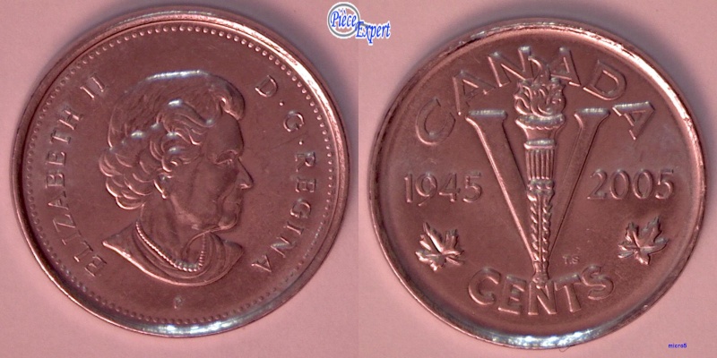 2005P - V Coin Obturé, sur "IZ" de Elizabeth (Filled Die) 5_cent64
