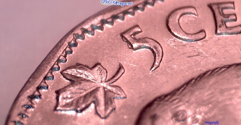1954 - Éclats de Coin # 1 sur le 5 de Cents (Die Chip) 5_cent71