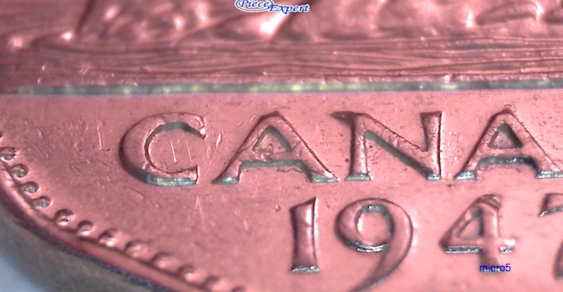 1947 - Coin Entrechoqué & Dépôt sur le Lettrage dans D & A de CANADA Cpe_i126