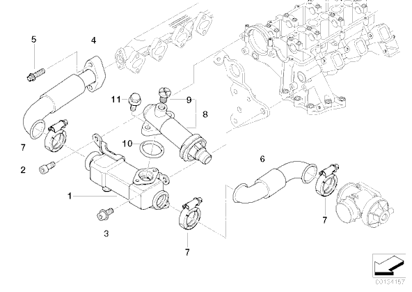 [ Bmw E46 320d M47N an 2002 ] conduite du refroidisseur d'EGR qui éclate  Bm11