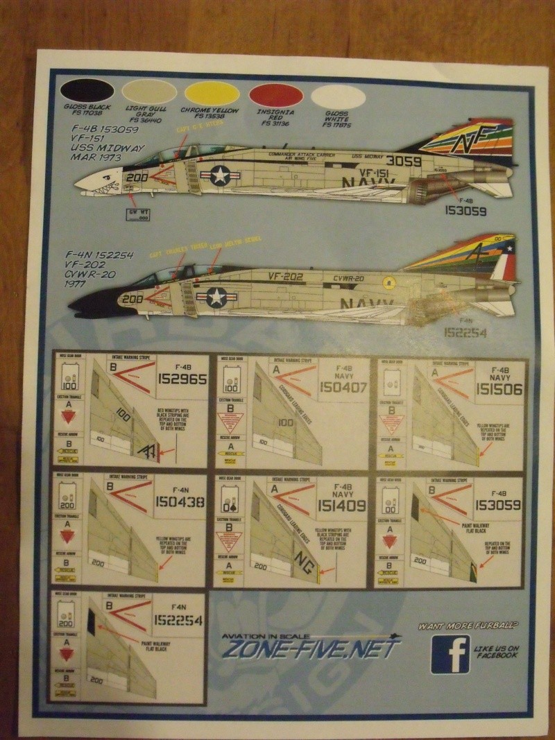 F-4 B Phantom 1/48° - VF-51 - USS Coral Sea  inchop Tonkin Gulf 1972 -  Début de patine. Dscf6417