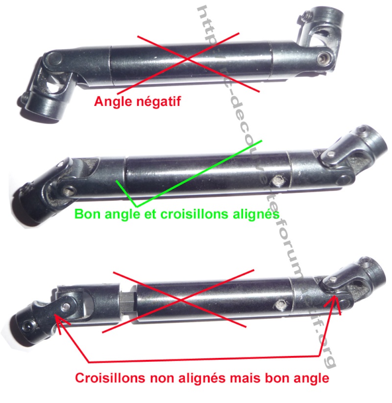 Cardan de transmission plastique ou métal sur scx10 Scale Trial et Crawler Cardan12