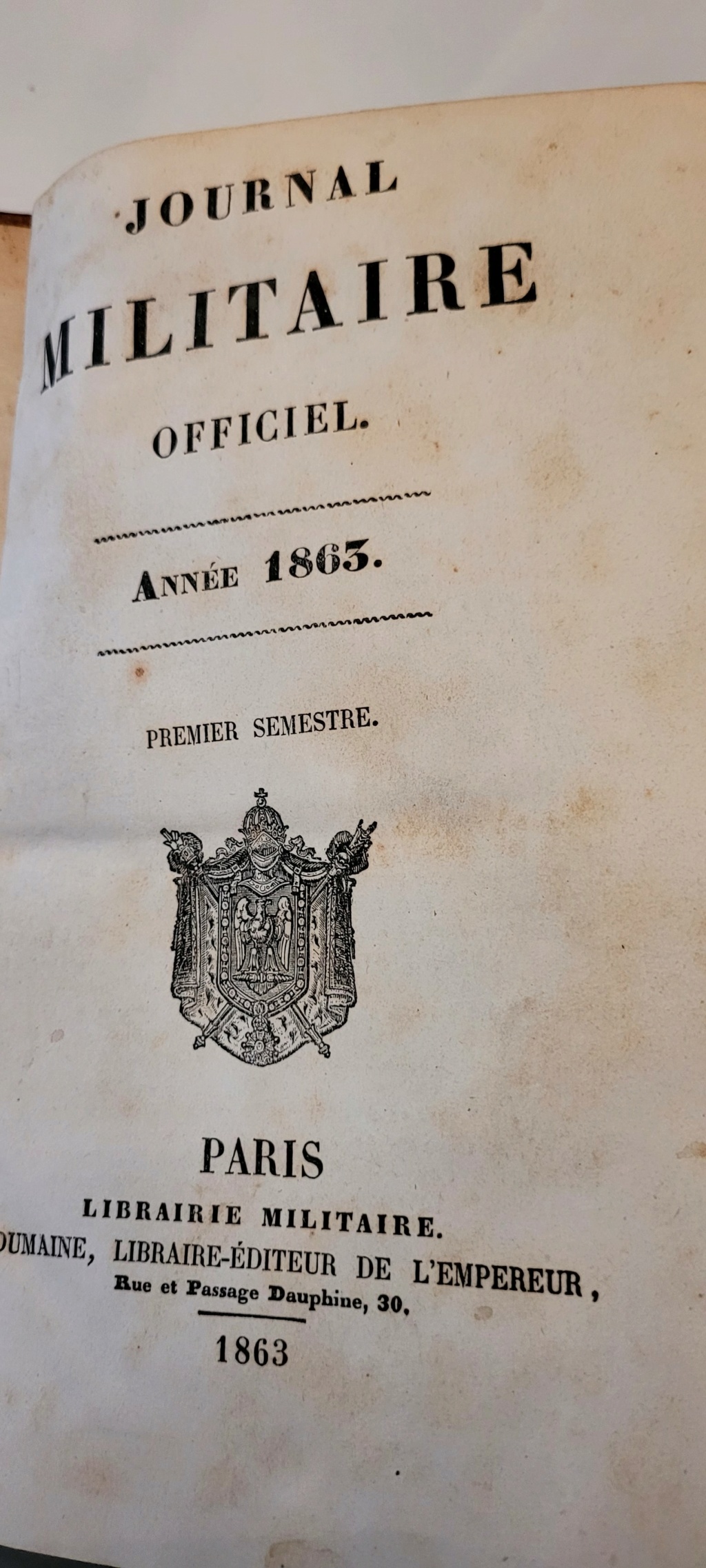 Journal Militaire 1856 et 1863 20221233