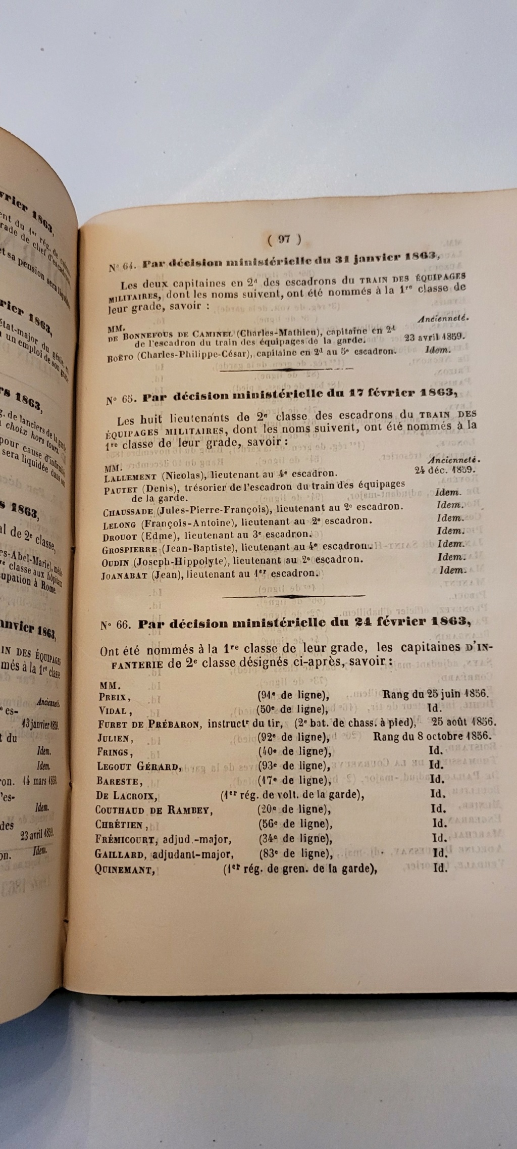 Journal Militaire 1856 et 1863 20221237