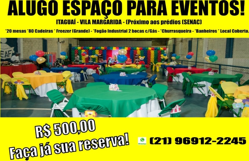 Alugo espaço para eventos. Quadra10