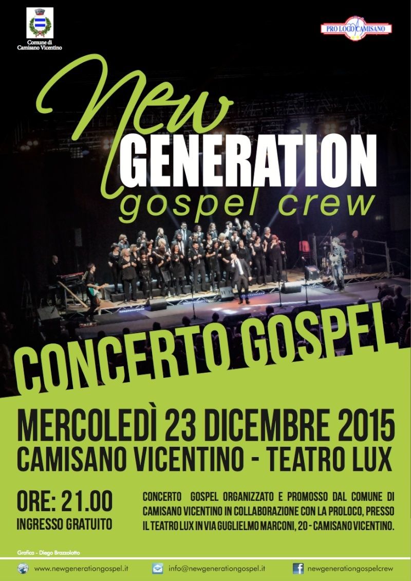 New Generation Gospel Crew in concerto a Camisano Vicentino il 23 dicembre Camisa10