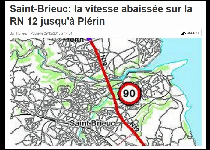 Saint-Brieuc: la vitesse abaissée sur la RN 12 jusqu'à Plérin  Sans_384