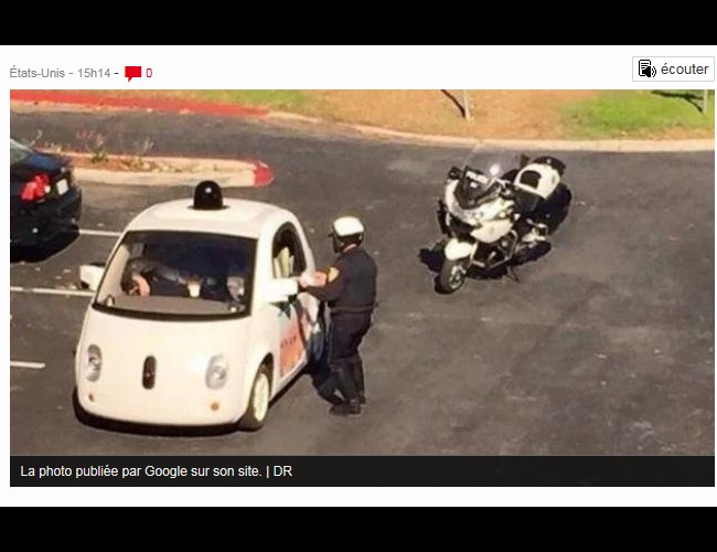 Google car. Une voiture sans conducteur arrêtée pour excès de lenteur  Sans_t13