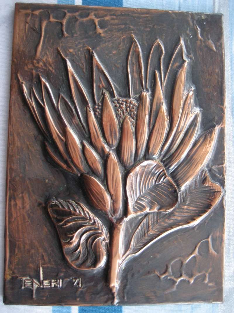 Copper Flower Plaque 'TENEHI 71' Img_1817