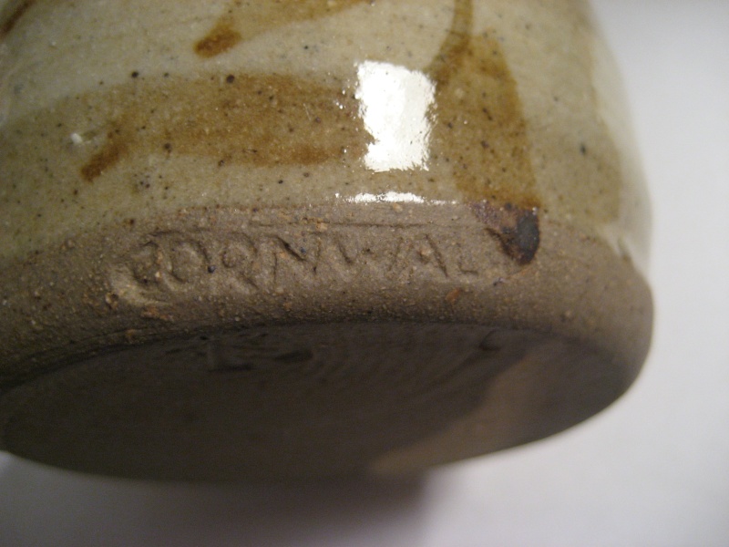Stoneware vase 'Cornwall' and 'TP' mark - Ian Box Trevillian Pottery  Img_2313