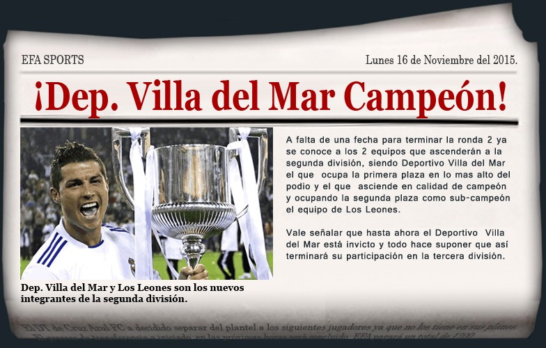 Deportivo Villa del Mar campeón! Diario10