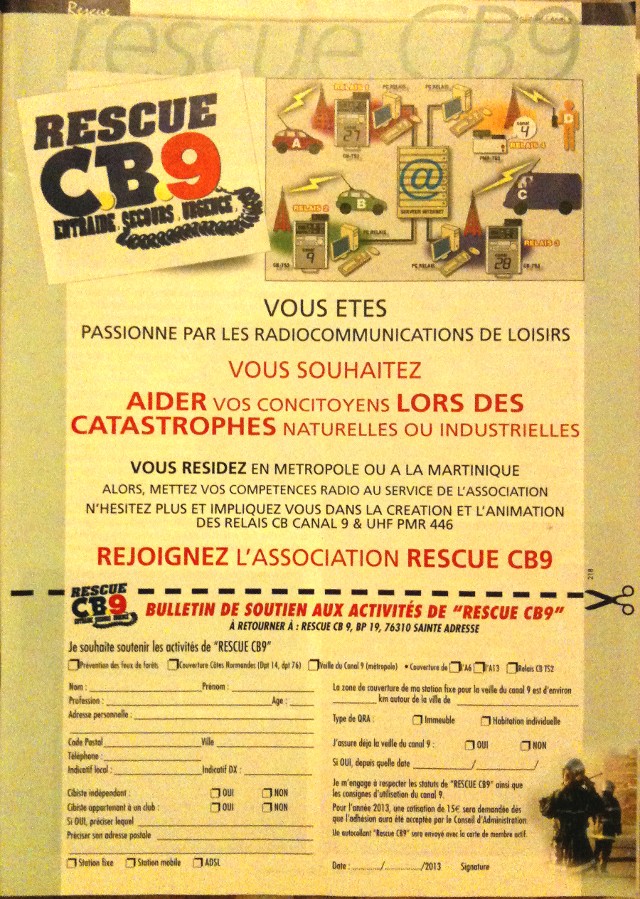 OPERATION RADIO CB D'URGENCE - CANAL 9 POUR TOUS - Catastrophes