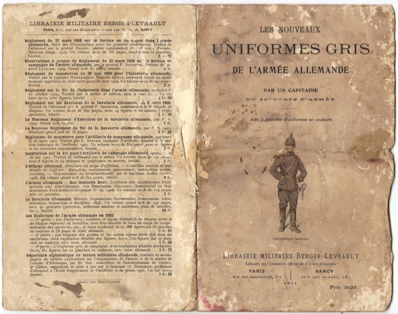 (H)  fascicule de 1911 " les nouveaux uniformes gris de l'armée allemande"VENDU 15-01-11