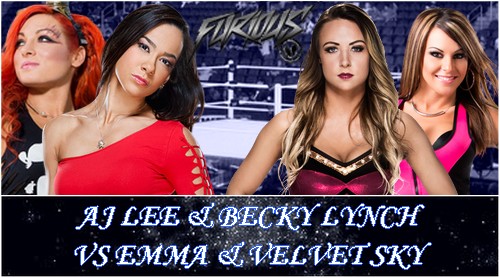 Becky Lynch & AJ Lee Vs Emma & Velvet Sky 419