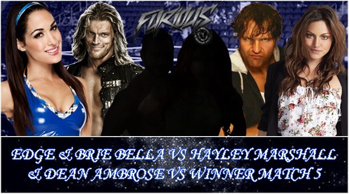 Edge & Brie Bella Vs Dean Ambrose & Hayley Marshall Vs Winner Match 5 622