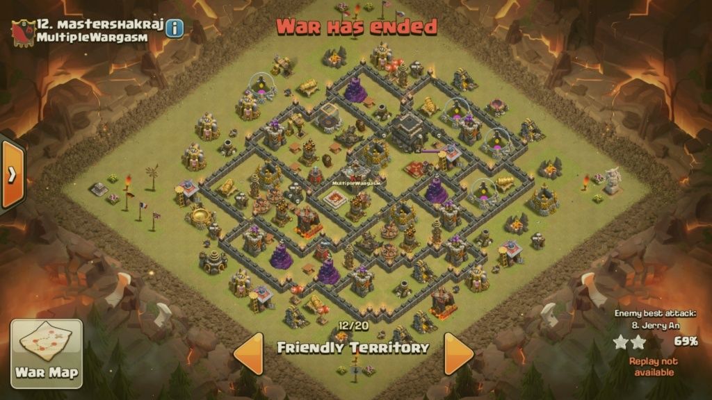 WAR BASES: Anti-3-star bases for TH8 and TH9, and TH10 anti 2 star Screen15