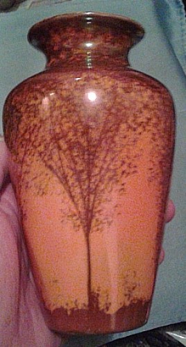 lustreware trees vase labelled Phyllis Beattier  Waterm24