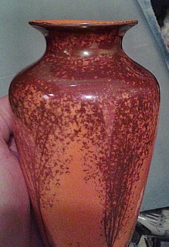 lustreware trees vase labelled Phyllis Beattier  Waterm25