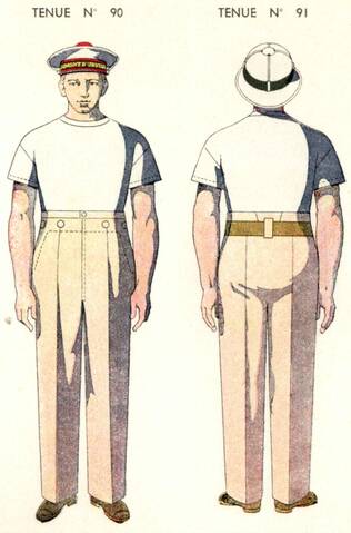 Uniforme Matelot brevete Tropical 1938 Source planches Marine Nationale 1938