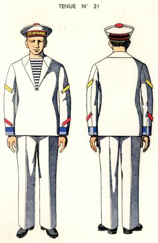 Uniforme Matelot Fourrier pays chauds 1938 Source planches Marine Nationale 1938
