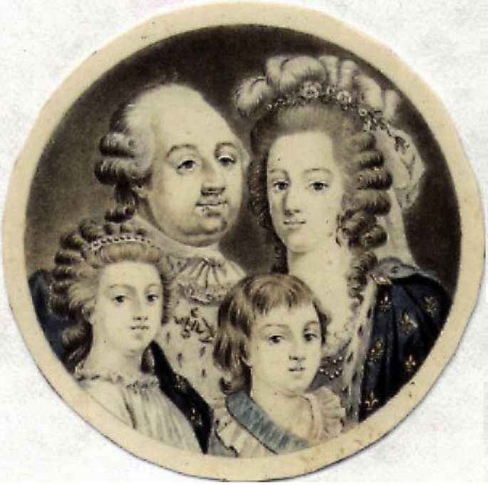 Gravures représentant Marie-Antoinette avec ses enfants Zss10