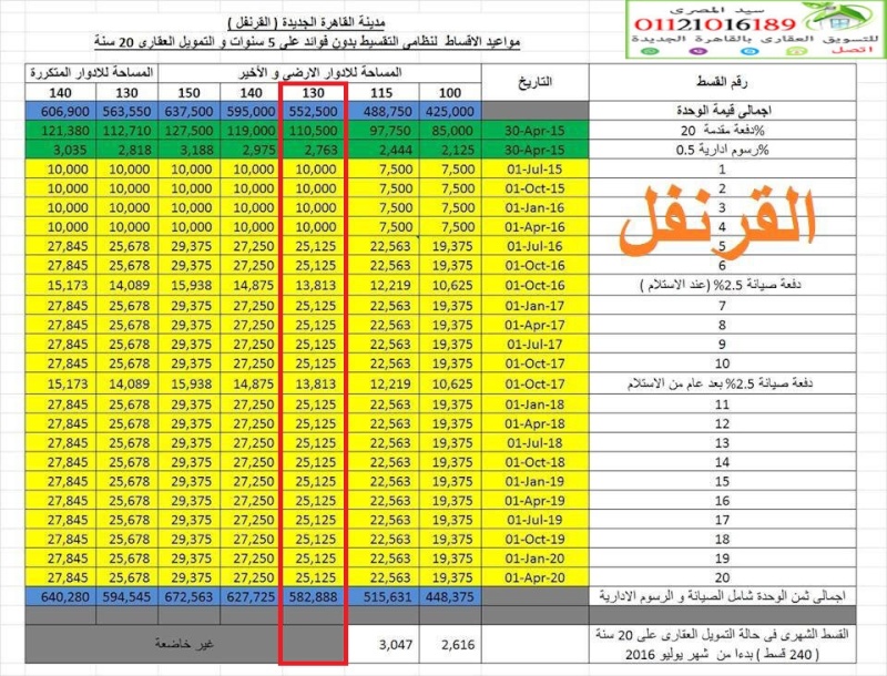 شقة للبيع بالتجمع الخامس 130 متر بدار مصر القرنفل 85000 جنية اوفر Y__410