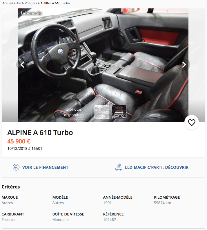 Les belles Alpine GTA et A610 à vendre - Page 25 Captur25