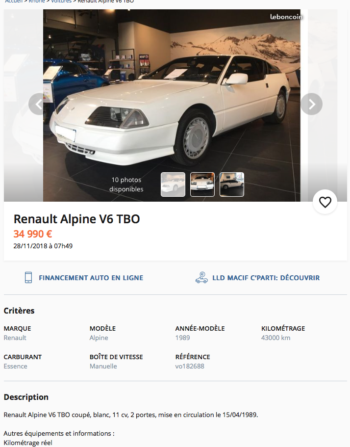 Les belles Alpine GTA et A610 à vendre - Page 25 Captur26