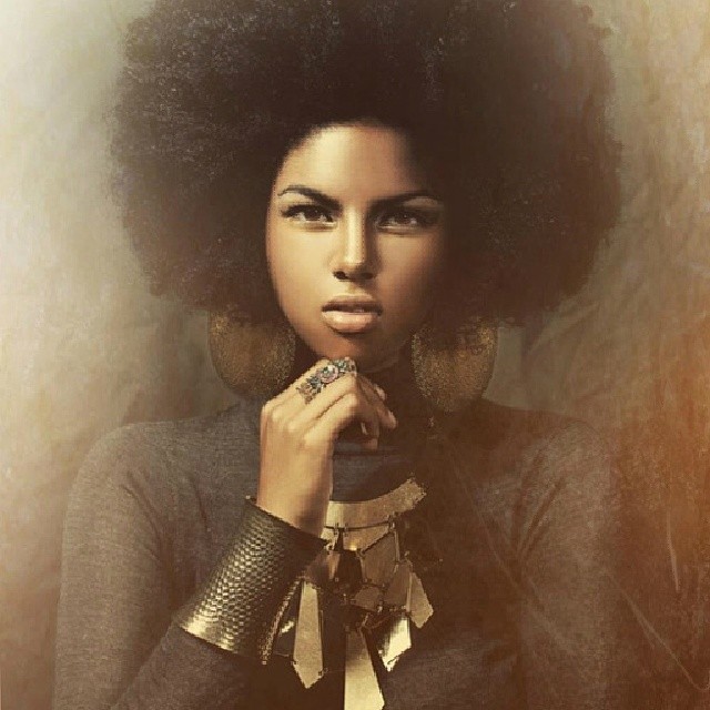 afro oil paint picture of ebony lady Tumblr38