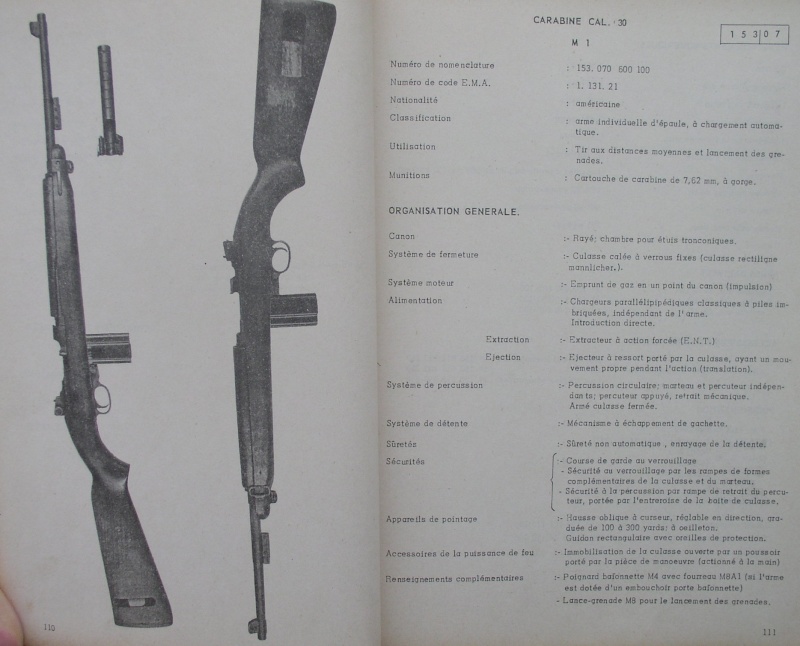 catalogue répertoire des armes légères et affuts en service dans l'armée française MAT 1191 1014