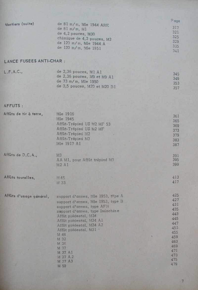 catalogue répertoire des armes légères et affuts en service dans l'armée française MAT 1191 C11