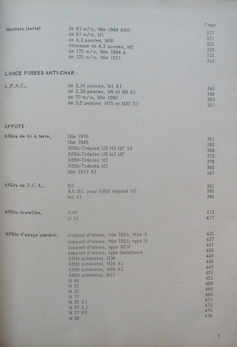 catalogue répertoire des armes légères et affuts en service dans l'armée française MAT 1191 C11