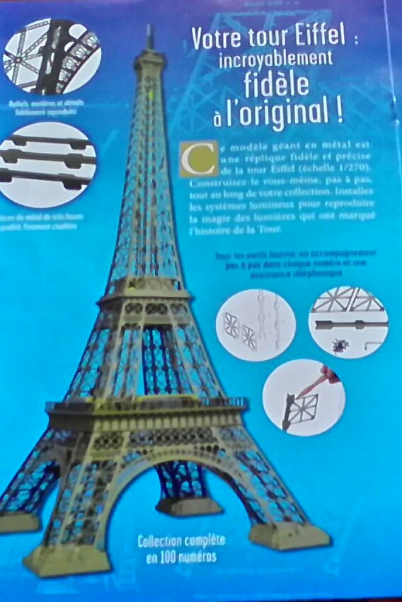 Tour Eiffel au 1/270 ème - Kit métal en 100 fascicules du groupe TF1 P_201510
