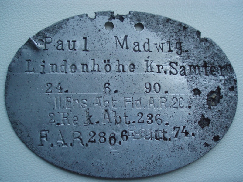 plaque modele 15. Paul Madwig.Lindenhöhe Kr.Sumter Oc_311