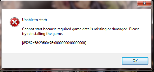 Unable to start required game data is missing. [SOLVED] Error10