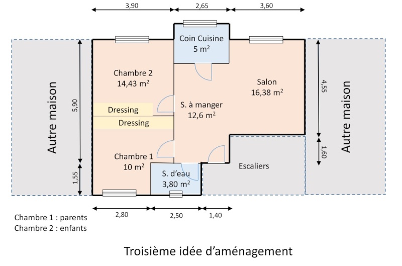 Réaménager un T2 en un T3 310