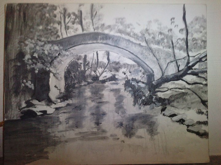 (Acrylique)noir et blanc Pont10